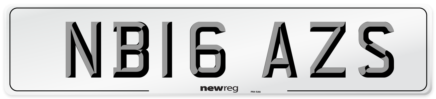 NB16 AZS Number Plate from New Reg